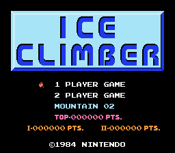 Ice Climber — Title screen