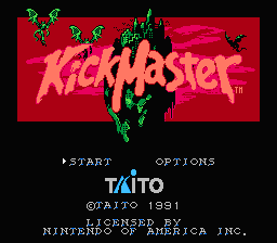 KickMaster — Title screen