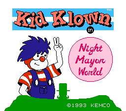 Kid Klown in Night Mayor World — Title screen