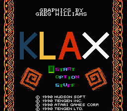 Klax — Title screen