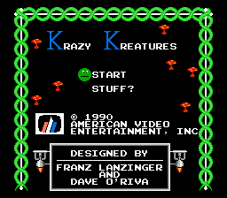 Krazy Kreatures — Title screen