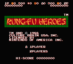 Kung-Fu Heroes — Title screen