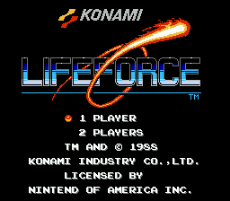 Life Force — Title screen