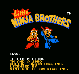 Little Ninja Brothers — Title screen