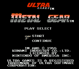 Metal Gear — Title screen