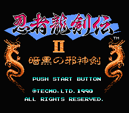 Ninja Gaiden II : The Dark Sword of Chaos — Title screen