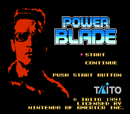 Power Blade — Title screen