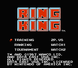 Ring King — Title screen