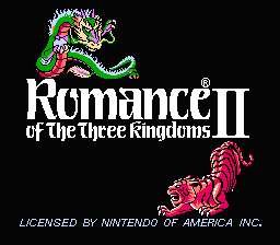 Romance of the Three Kingdoms II — Title screen