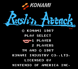 Rush'n Attack — Title screen