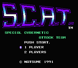 S.C.A.T. : Special Cybernetic Attack Team — Title screen