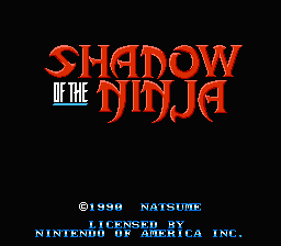 Shadow of the Ninja — Title screen