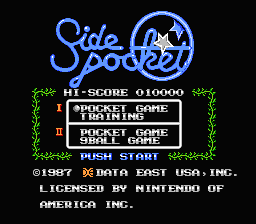 Side Pocket — Title screen