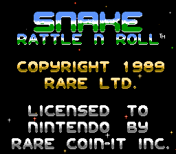 Snake Rattle n Roll — Title screen