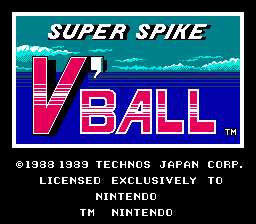 Super Spike V' Ball — Title screen