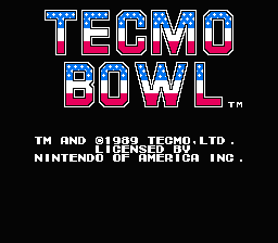 Tecmo Bowl — Title screen