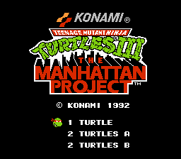 Teenage Mutant Ninja Turtles III : The Manhattan Project — Title screen