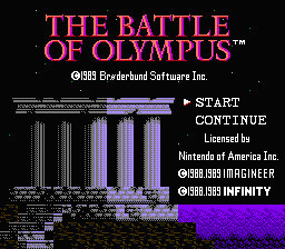The Battle of Olympus — Title screen