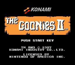 The Goonies II — Title screen