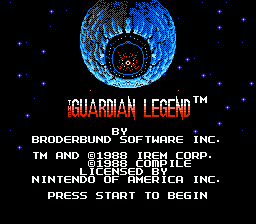 The Guardian Legend — Title screen
