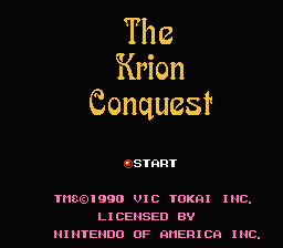 The Krion Conquest — Title screen