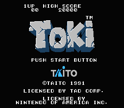 Toki — Title screen