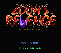 Zoda's Revenge : StarTropics II — Title screen