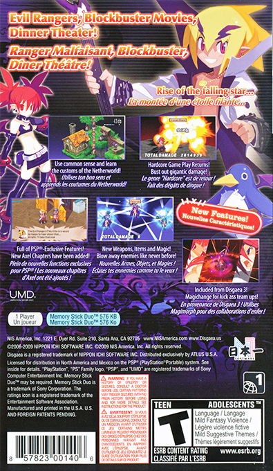 Disgaea 2 : Dark Hero Days — Box back