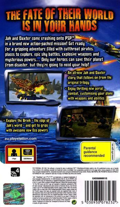 Jak and Daxter : The Lost Frontier — Box back