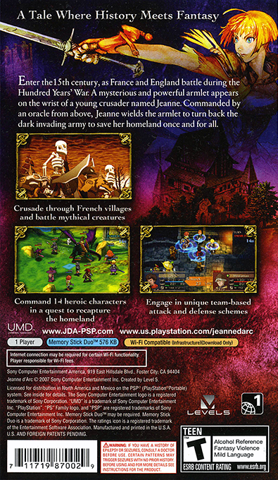 Jeanne d'Arc — Box back