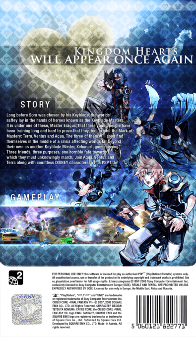 Kingdom Hearts : Birth by Sleep — Box back