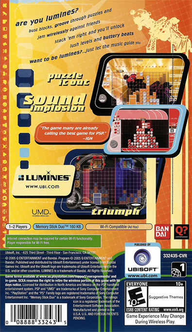 Lumines — Box back
