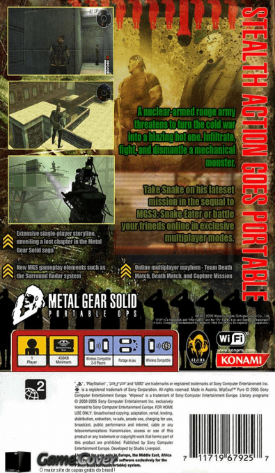 Metal Gear Solid : Portable Ops — Box back