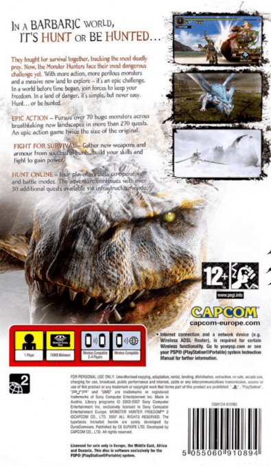 Monster Hunter Freedom 2 — Box back