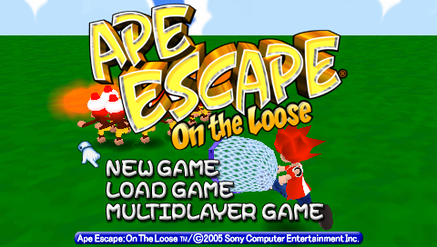 Ape Escape : On the Loose — Title screen