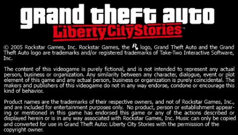 Grand Theft Auto : Liberty City Stories — Title screen