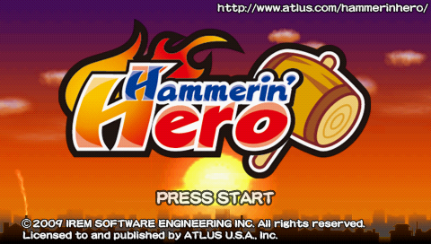 Hammerin' Hero — Title screen