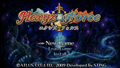 Hexyz Force — Title screen