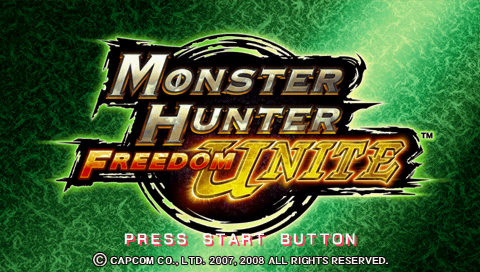 Monster Hunter Freedom Unite — Title screen