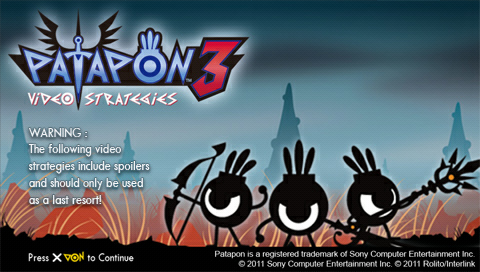 Patapon 3 — Title screen