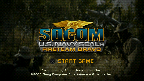 SOCOM : U.S. Navy SEALs, Fireteam Bravo — Title screen