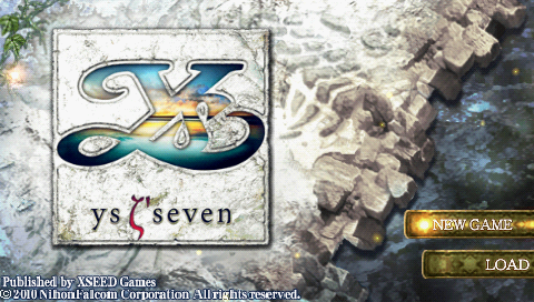 Ys Seven — Title screen