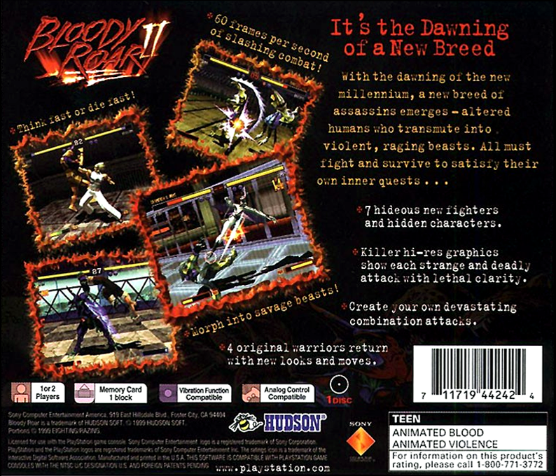 Bloody Roar II — Box back