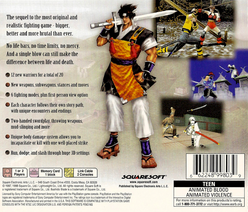 Bushido Blade 2 — Box back