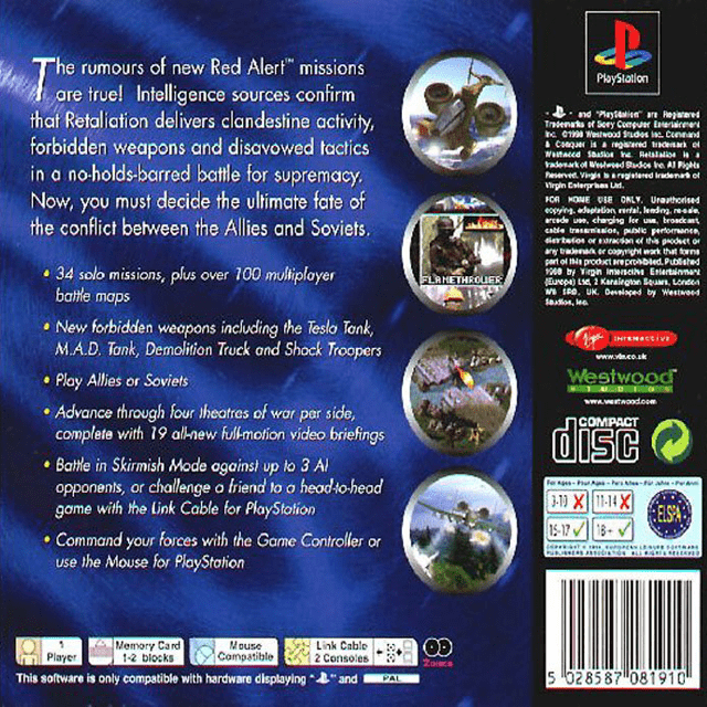 Command & Conquer : Red Alert, Retaliation — Box back