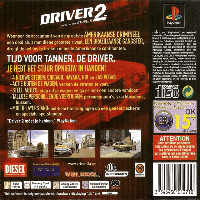 Driver 2 : Back on the Streets — Box back