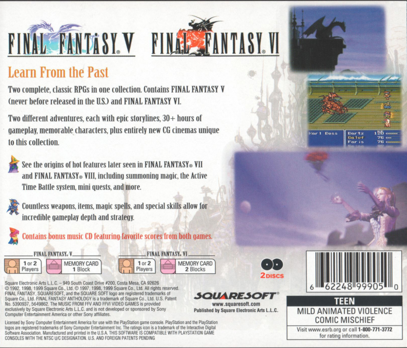 Final Fantasy Anthology : Final Fantasy VI — Box back