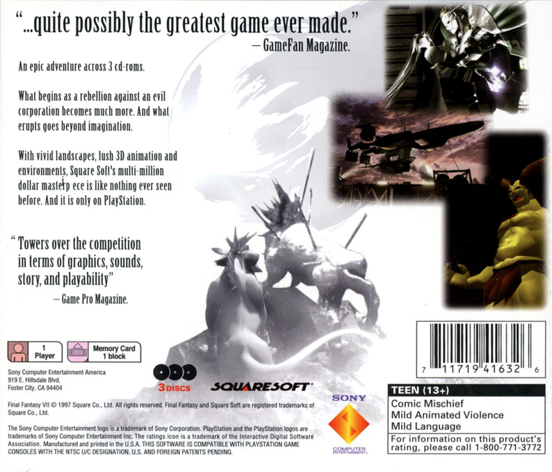 Final Fantasy VII — Box back