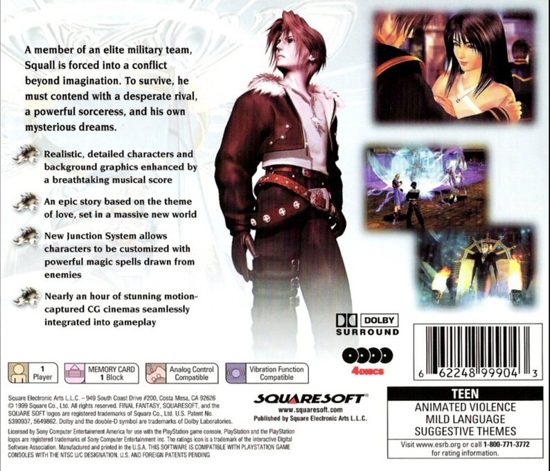 Final Fantasy VIII — Box back