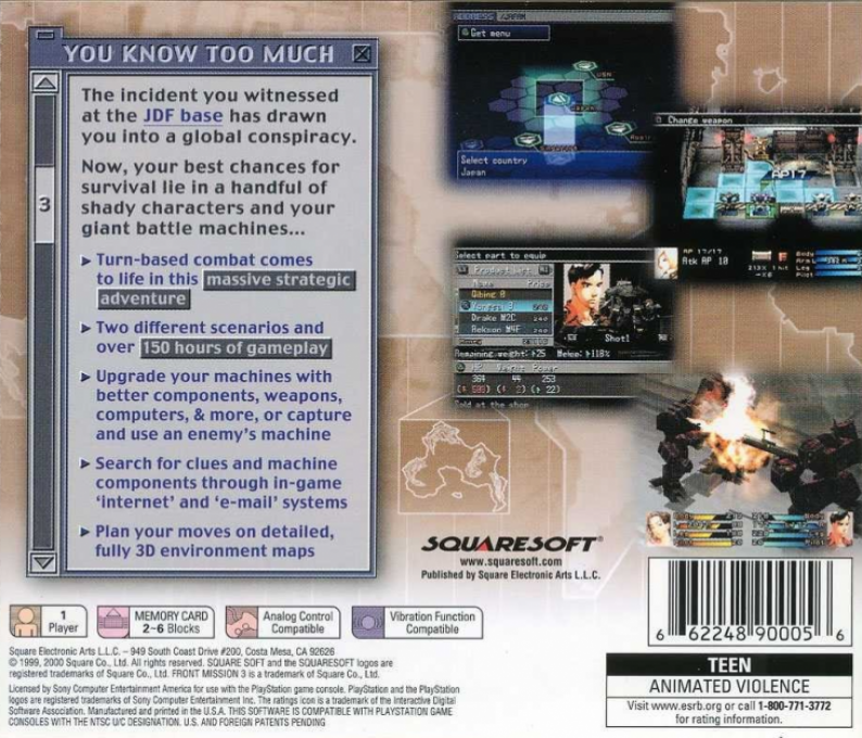 Front Mission 3 — Box back